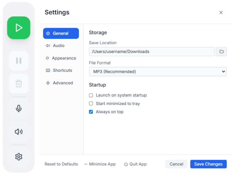 Recording App Tool Feature